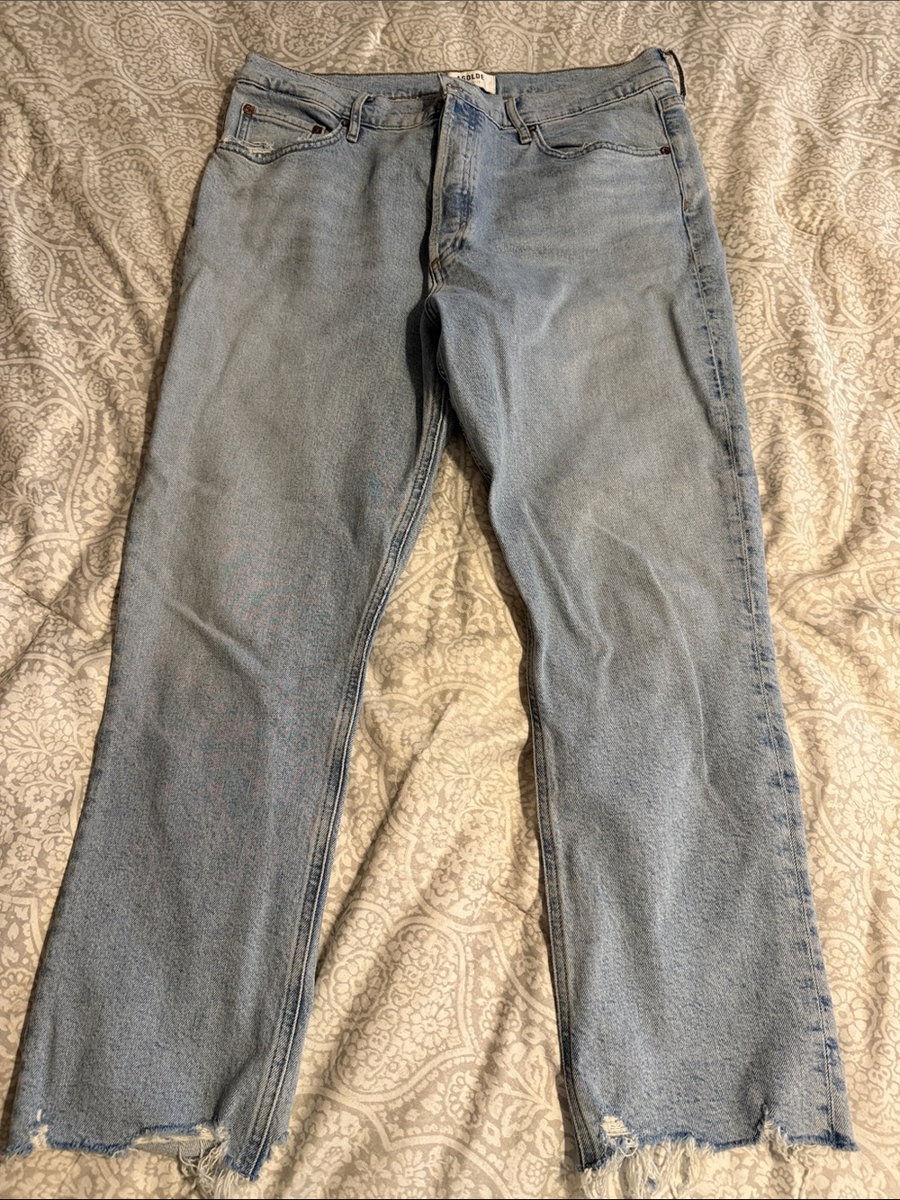 Agolde Light Blue Cropped Ankle Jeans